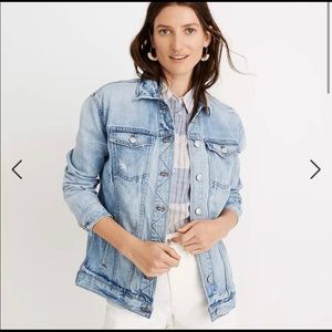 Madewell Oversized Denim Distressed Jacket Junction Wash XS